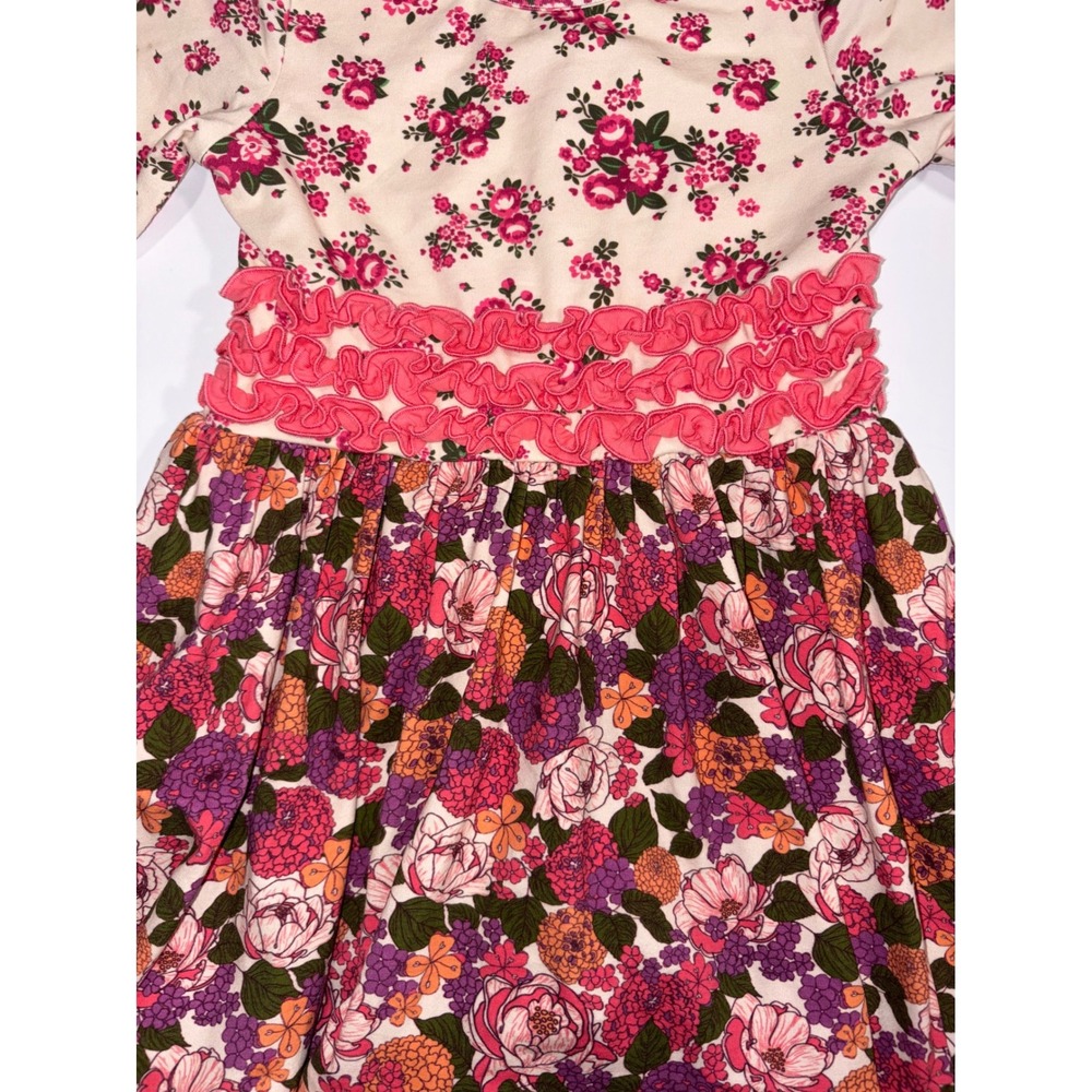 Cheeky Plum Clothing Floral‎ Ruffle Dress Girls Size 4T Long Sleeve - Picture 2 of 8